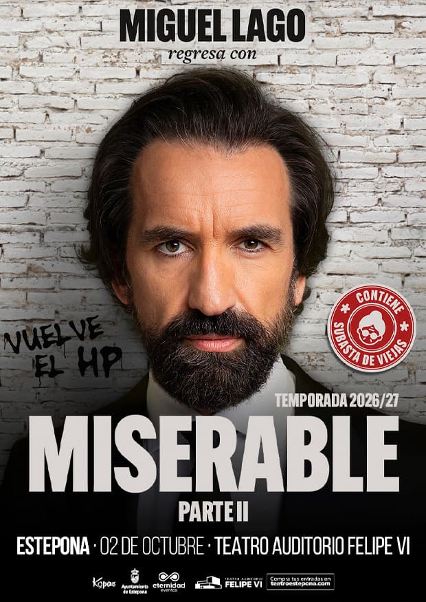 Cartel de Miguel Lago en el Teatro Felipe VI de Estepona